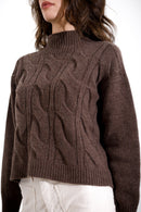 Maglia in pura lana melange a lupetto FRIENDLY SWEATER