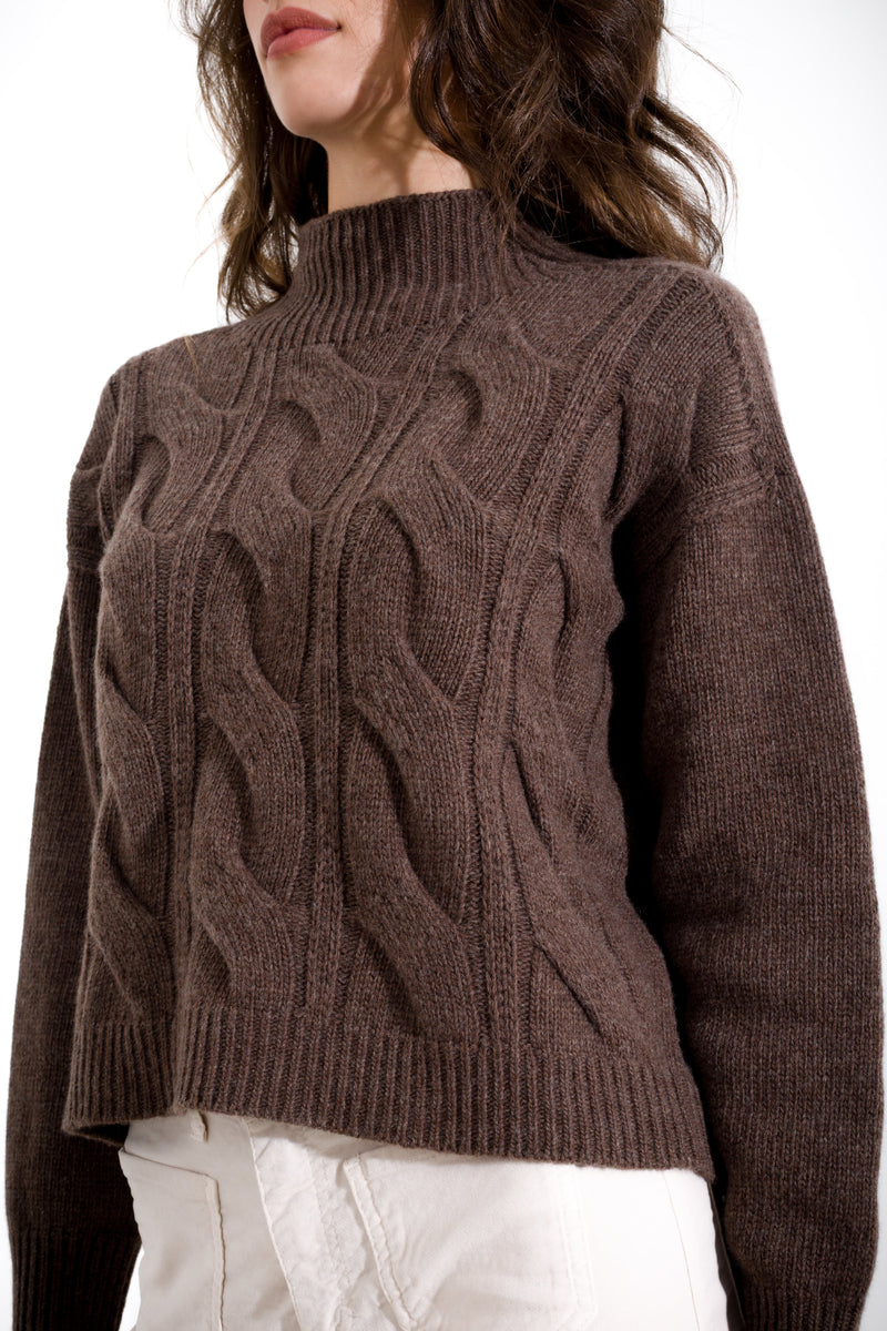 Maglia in pura lana melange a lupetto FRIENDLY SWEATER