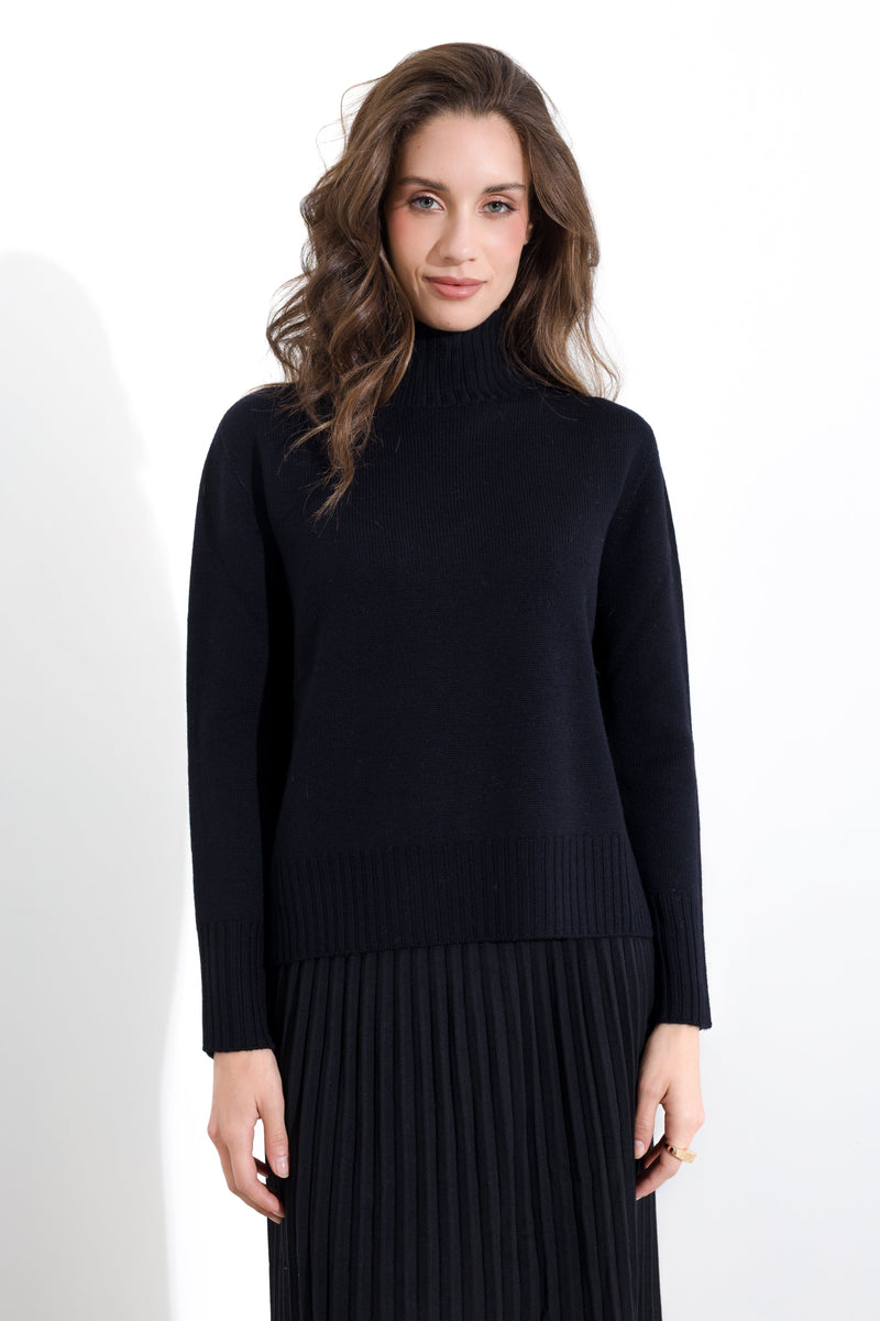 Maglia in pura lana a collo alto FRIENDLY SWEATER